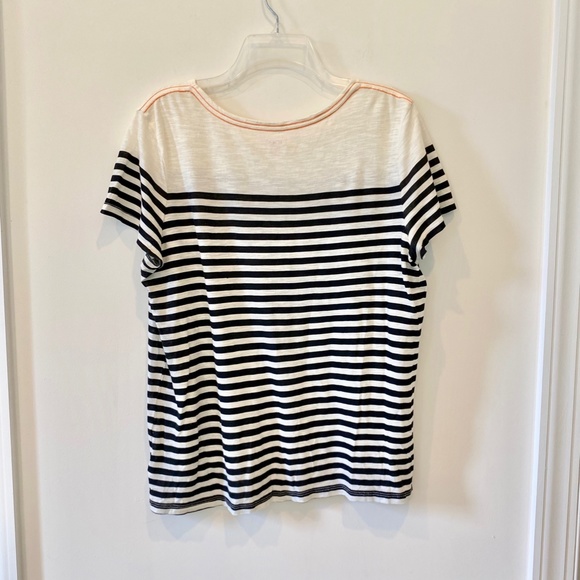 Joe Fresh Black & White Striped Anchor T-Shirt Sz L - Picture 3 of 6